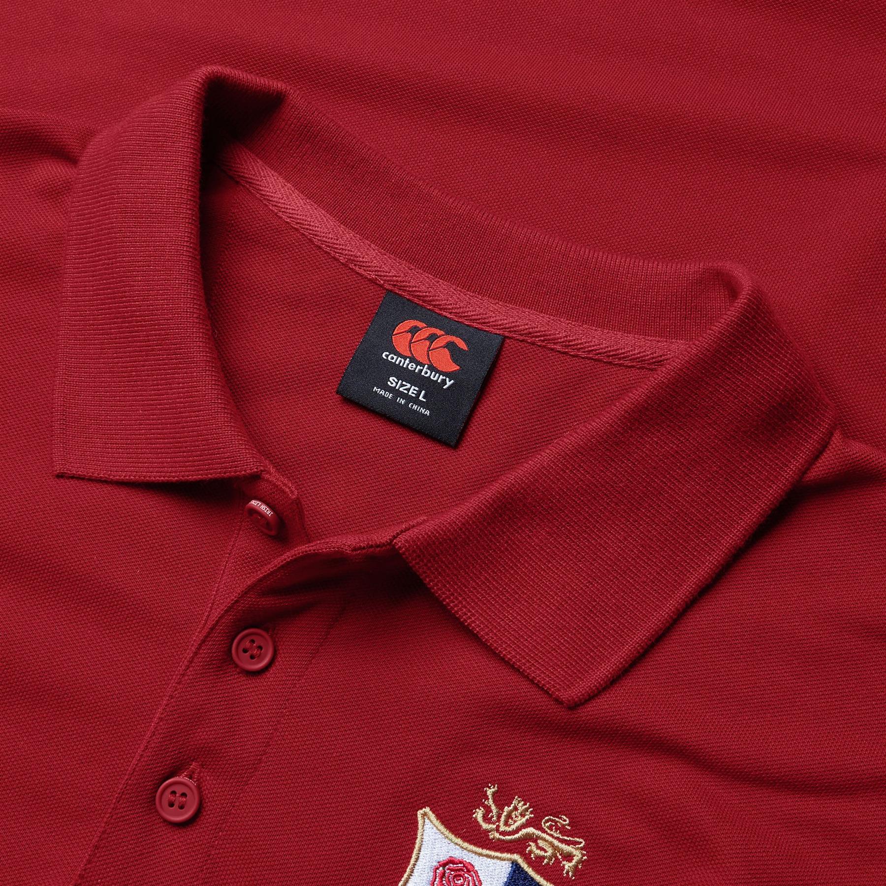 Canterbury British Irish Lions Rugby Mens Pique Polo Shirt Red 2