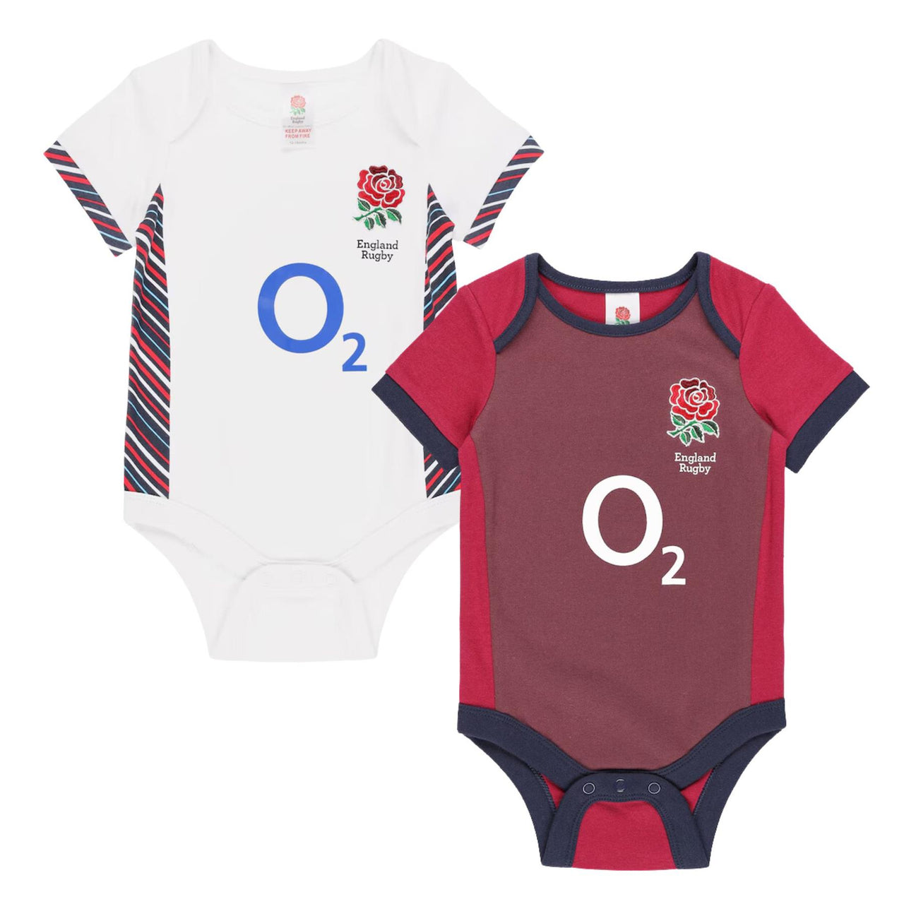 England Rugby Baby 2 Pack Bodysuits | White/Red | 2024/25