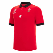 Macron Wales Rugby World Cup 2023 Kid's Piquet Polo Shirt | Red/Black