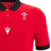 Macron Wales Rugby World Cup 2023 Kid's Piquet Polo Shirt | Red/Black