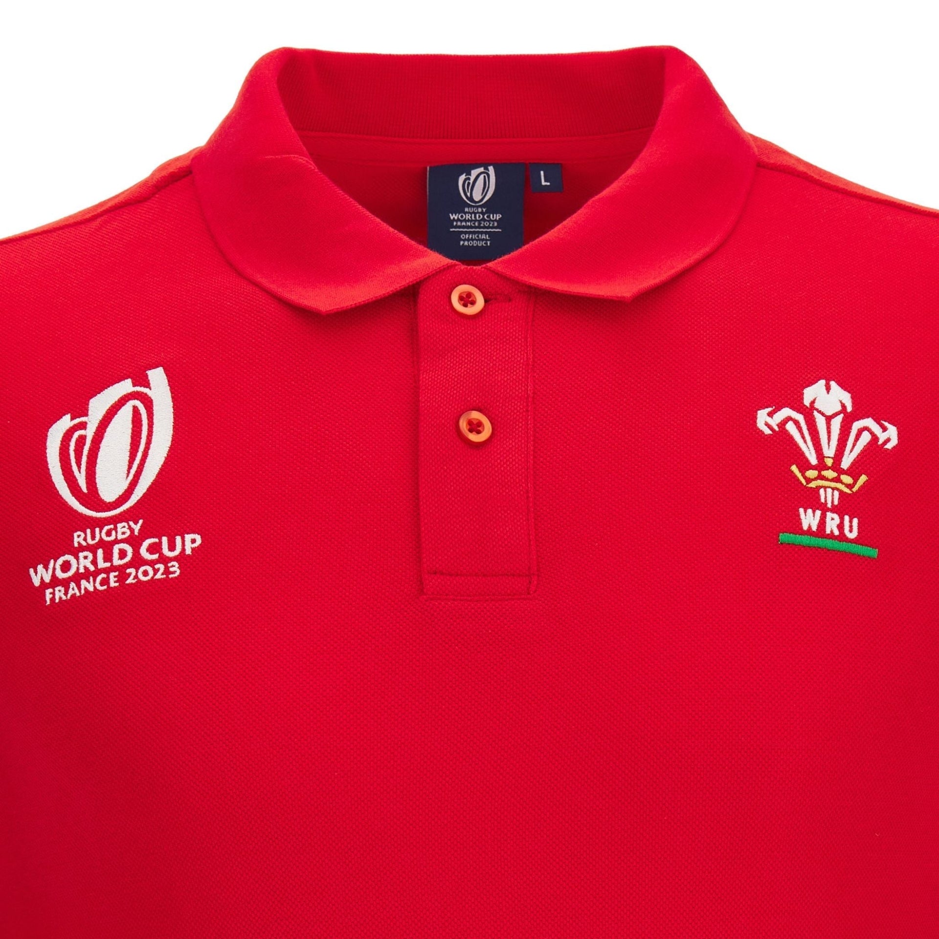 Macron Wales Rugby World Cup 2023 Mens Polo Shirt