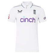 England Cricket Men's Test Short Sleeve Shirt | White | 2024