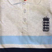 ECB England Cricket Mens Marl Stripe Polo | White Marl