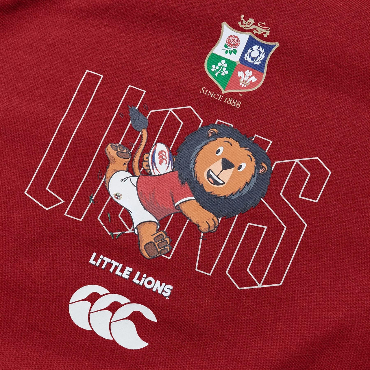 Canterbury British & Irish Lions Rugby Little Lions Kids T-Shirt | Red | 2025