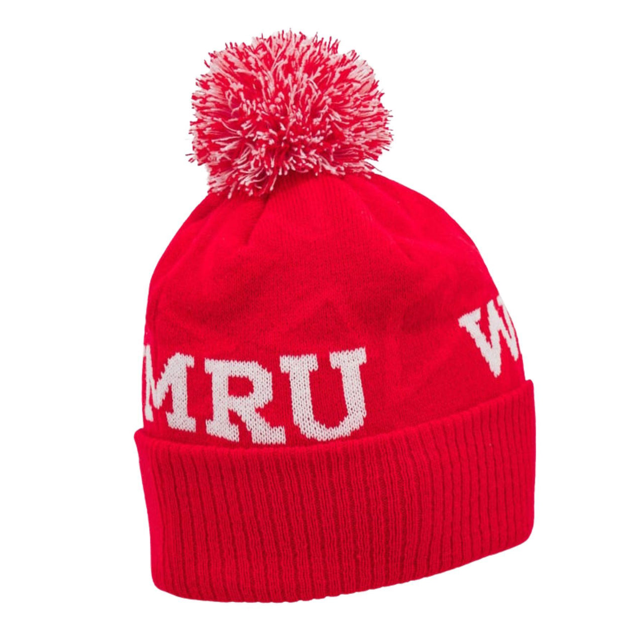 Macron Wales Rugby Pom Pom Beanie Hat | Red | 2024/25 | Junior