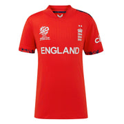 England Cricket Kid's T20 World Cup 2024 Replica Short Sleeve Shirt | Fiery Red