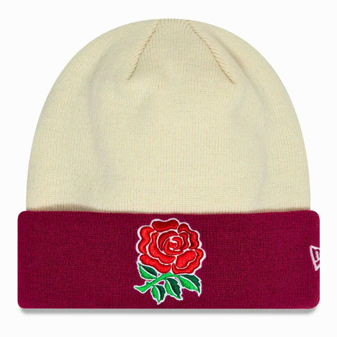 New Era England Rugby Contrast Beanie Hat | Stone