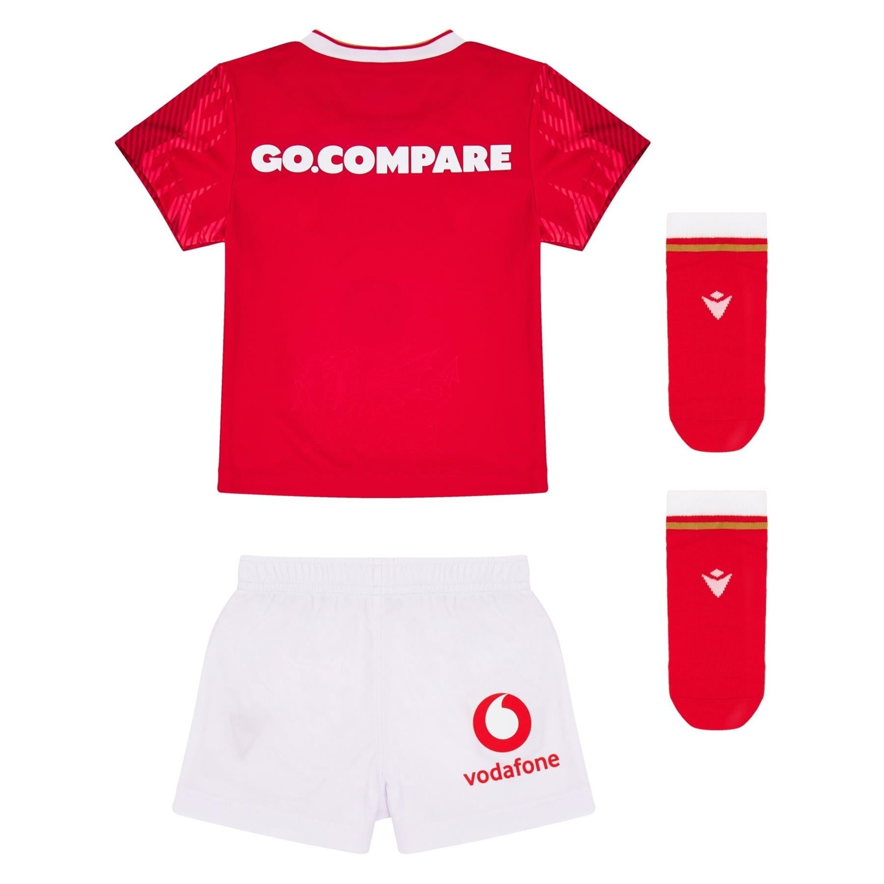 Macron Wales Rugby Baby Home Replica Mini Kit | Red | 2024/26