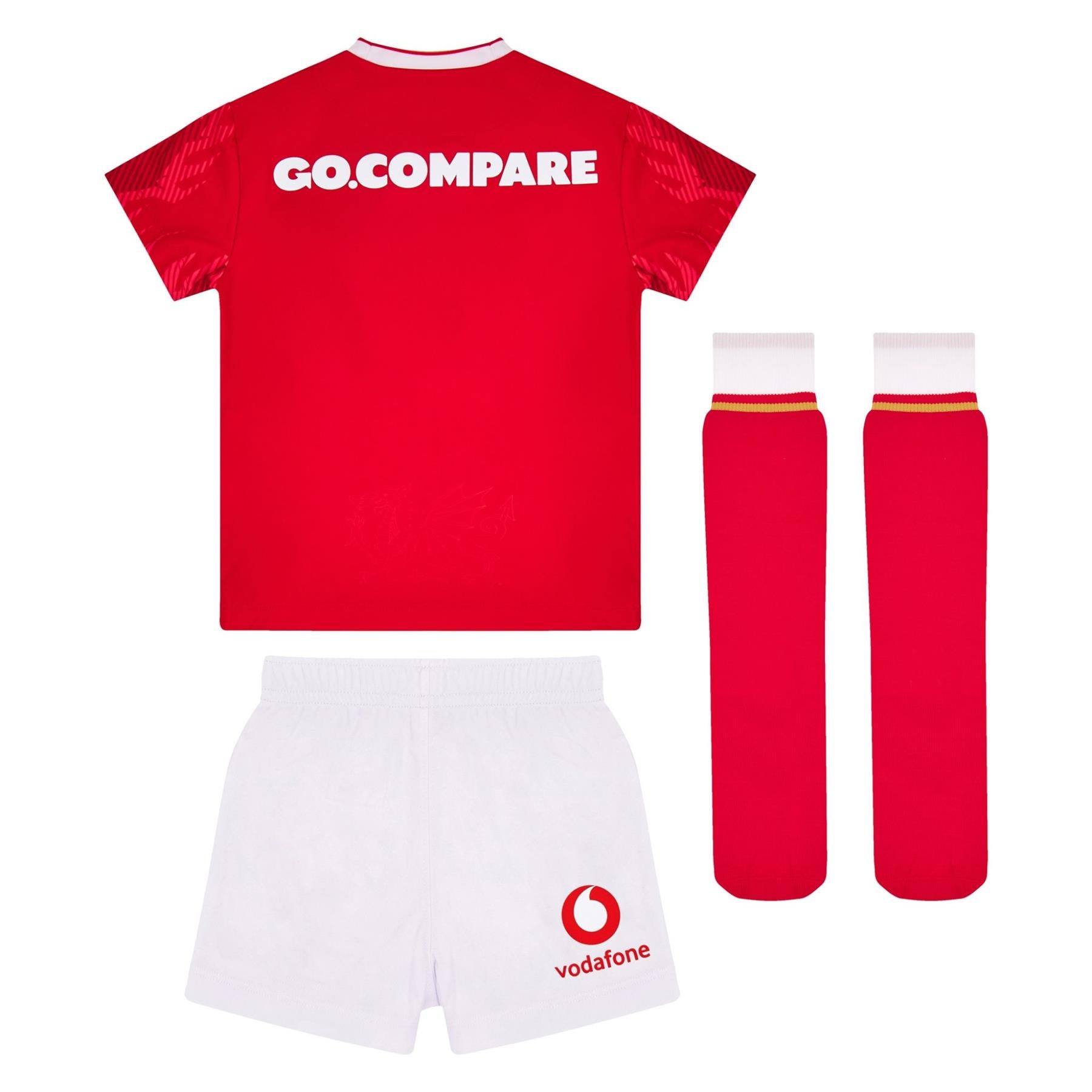 Macron Wales Rugby Kids Home Replica Mini Kit | Red | 2024/26