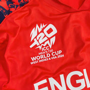 England Cricket Kid's T20 World Cup 2024 Replica Short Sleeve Shirt | Fiery Red